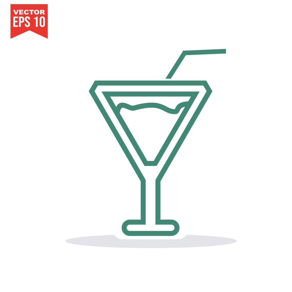 cocktail icon, martini glass vector