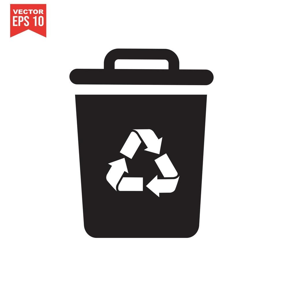 iconos de basura y signos de reciclaje vector