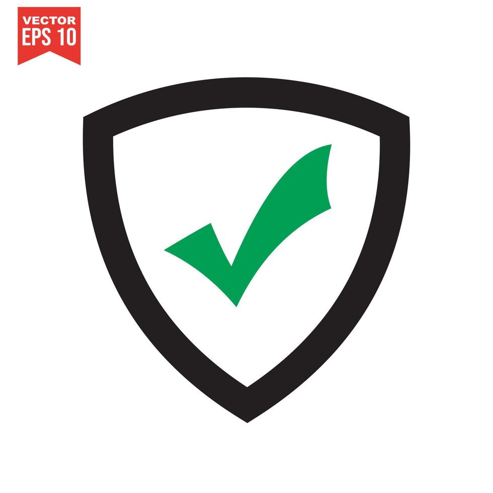 Shield check mark logo icon design template elements vector