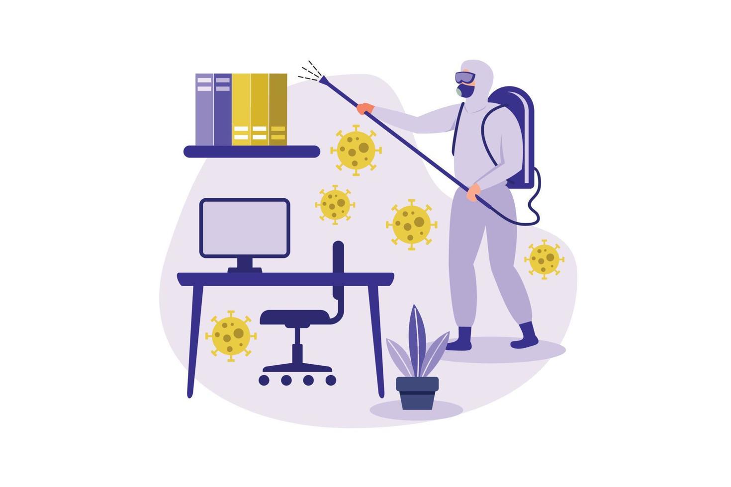 Office disinfection service illustration exclusive design inspiration vector