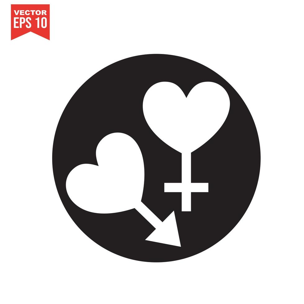 icono de corazón negro sobre fondo blanco. Ilustración de corazón de logotipo de amor. vector