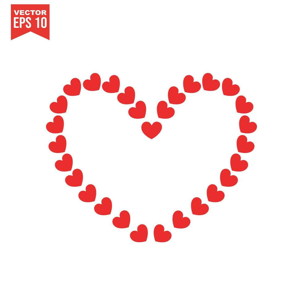 Red heart icon on white background. Love logo heart illustration. vector