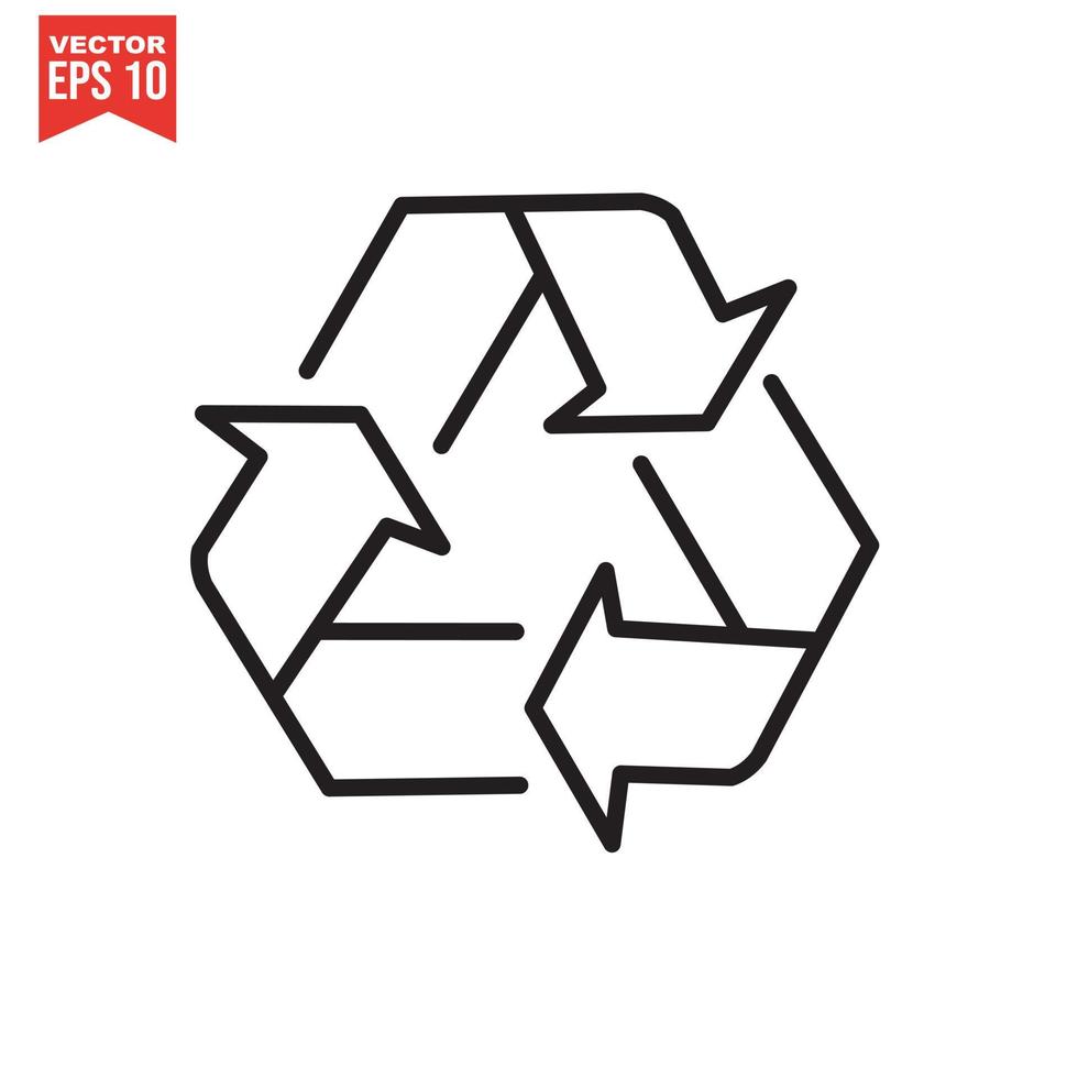 Recycle icon, Recycle icon vector, in trendy flat style isolated on white background. Recycle icon image, Recycle icon illustration vector