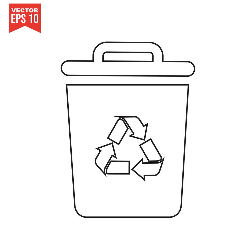 trash icons and recycle signs vector