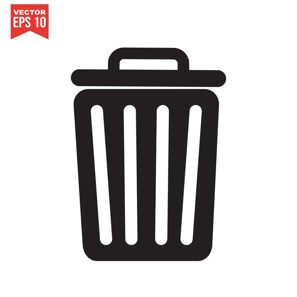 vector icon throw in the trash isolated on white background