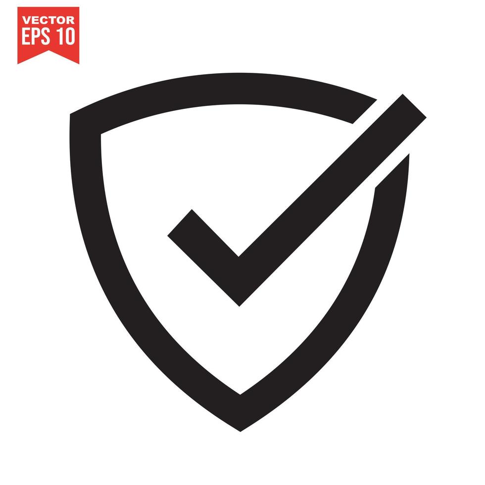 Shield check mark logo icon design template elements vector