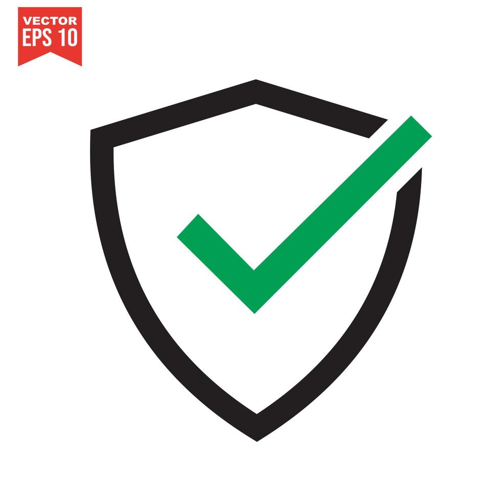 Shield check mark logo icon design template elements vector