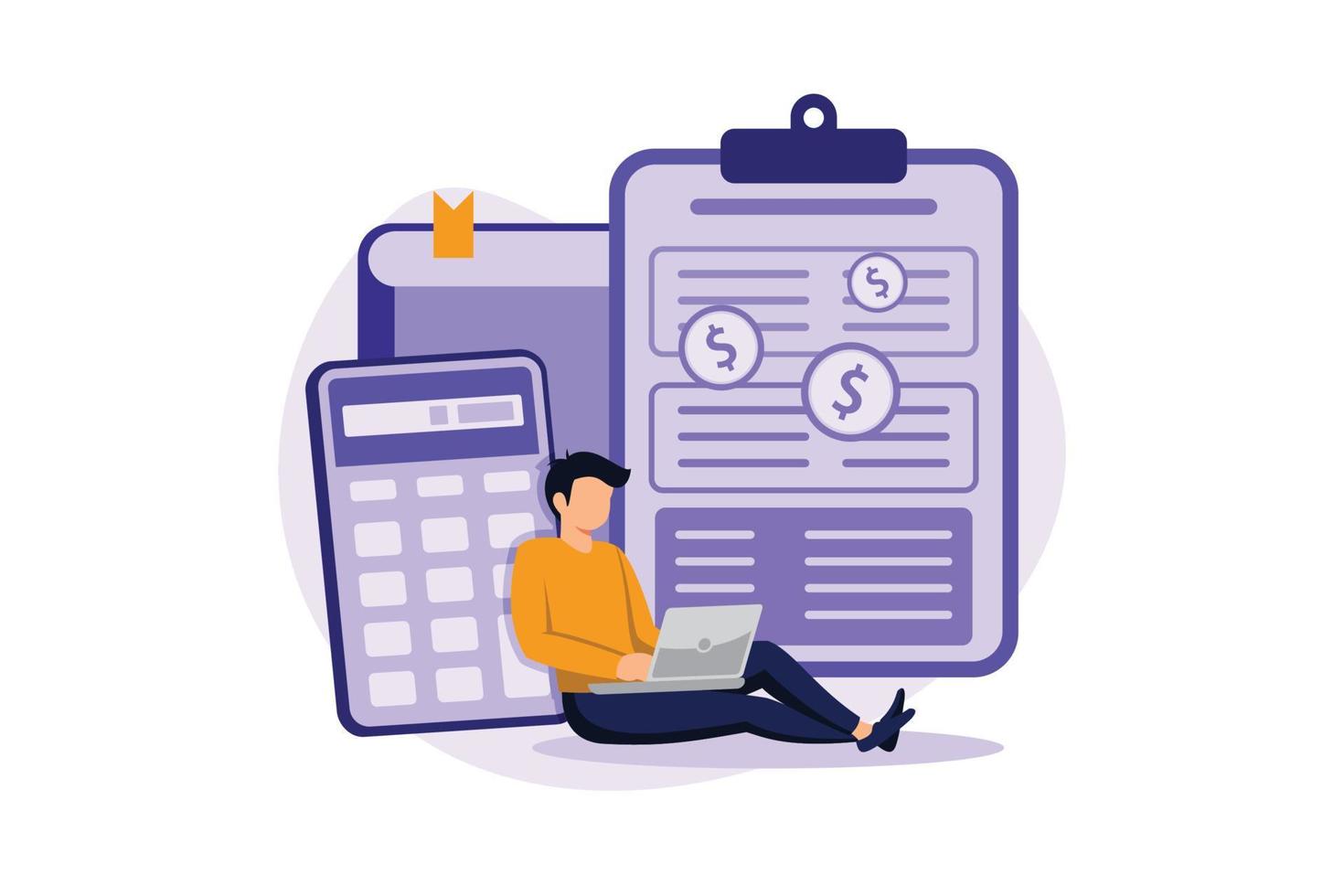 Net income calculating illustration exclusive design inspiration vector