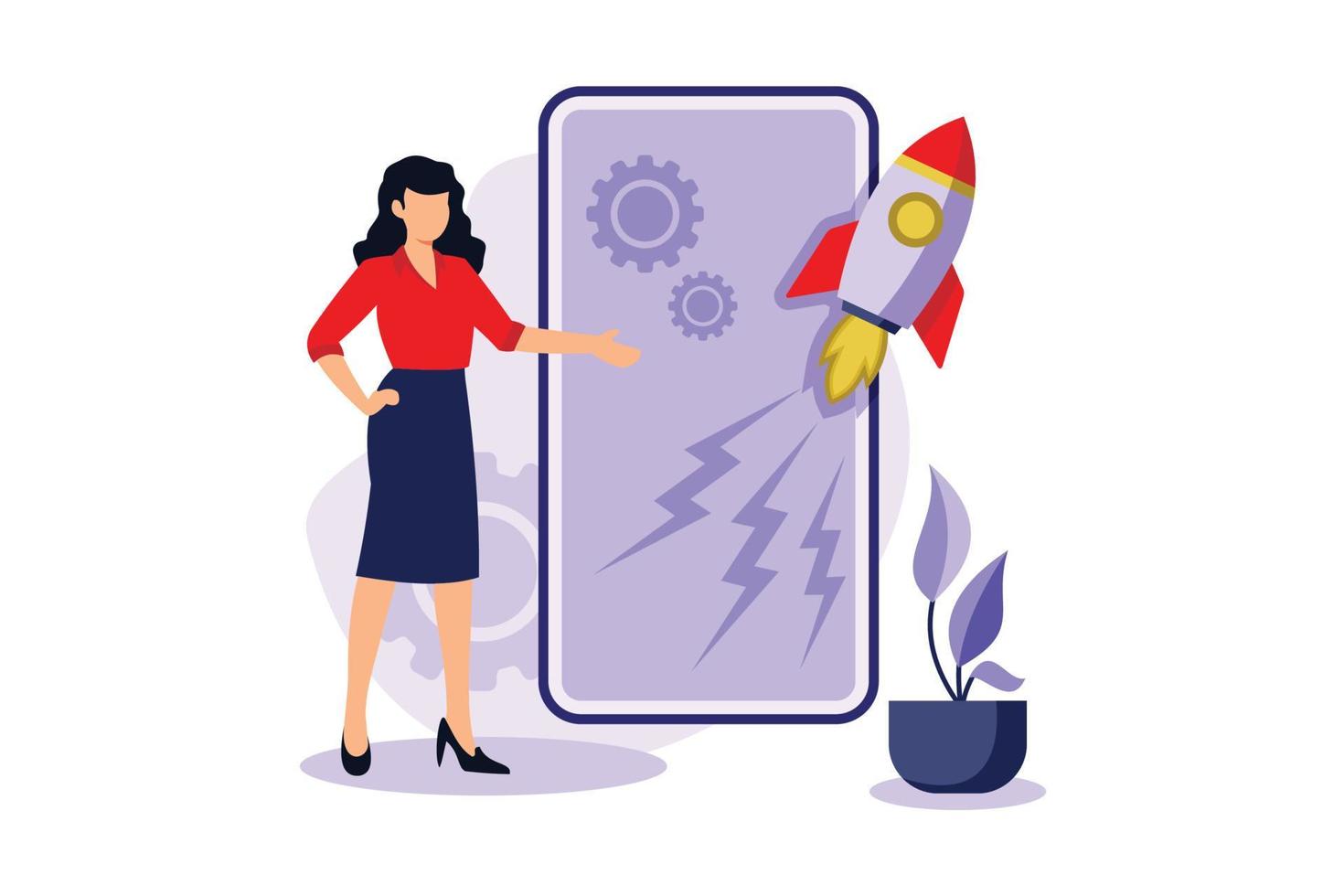 Accelerated mobile pages illustration exclusive design inspiration vector