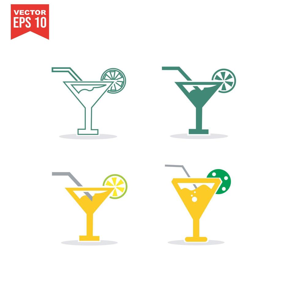 cocktail icon, martini glass vector