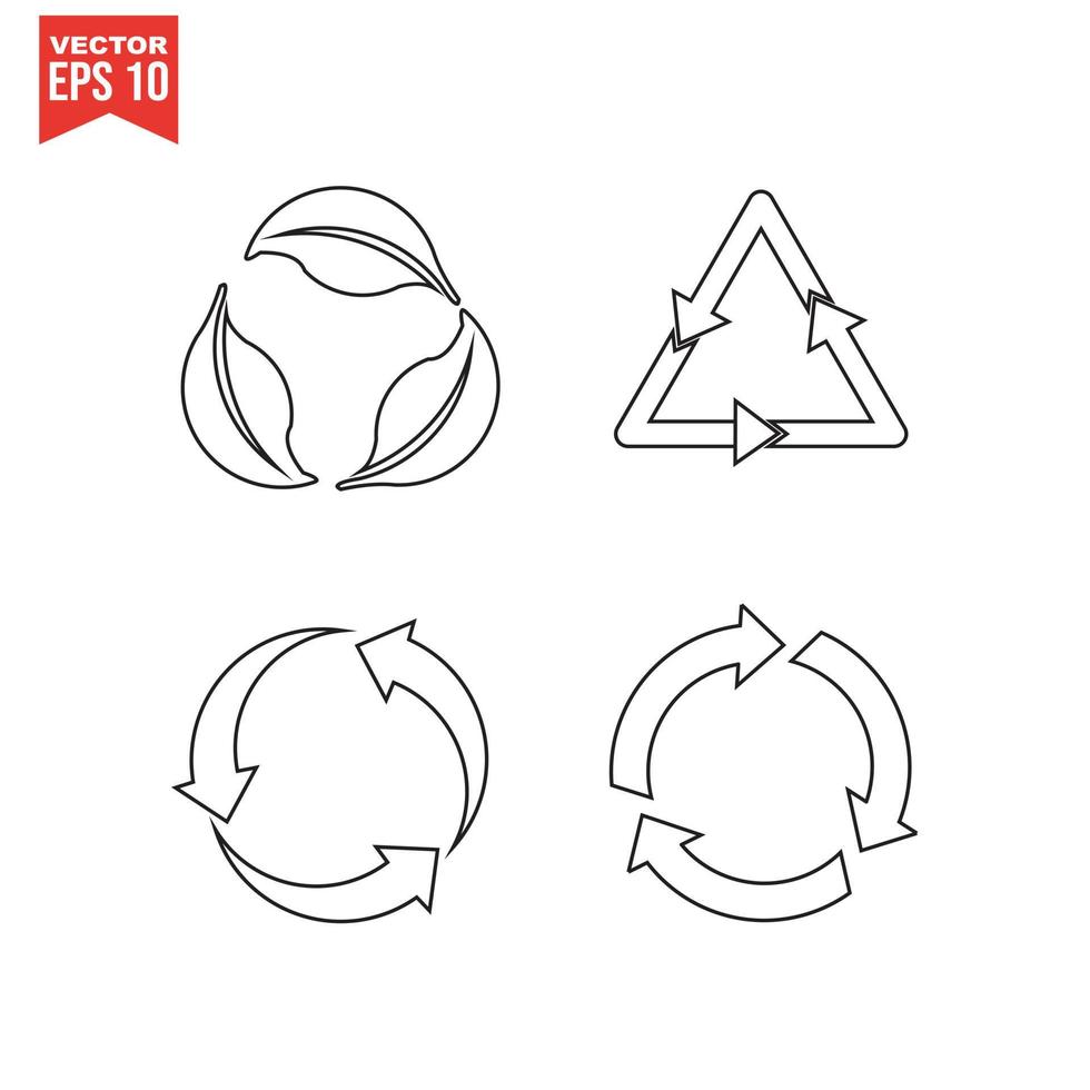 Recycle icon Recycling symbol. Vector illustration. Isolated on white background.