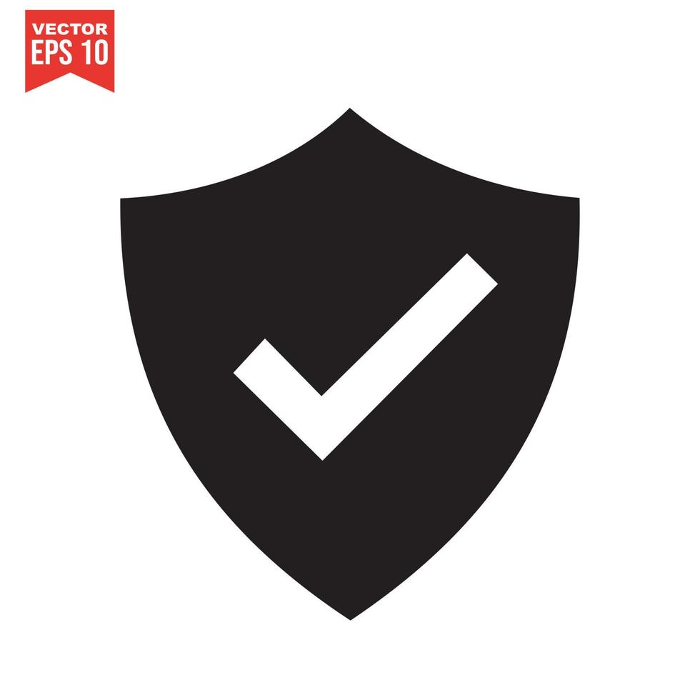 Shield check mark logo icon design template elements vector