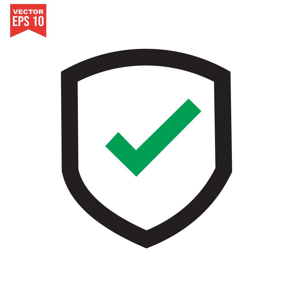 Shield check mark logo icon design template elements vector