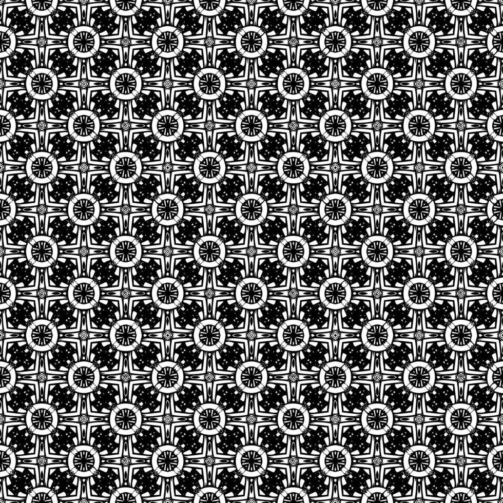 Black and white seamless pattern texture. Greyscale ornamental graphic design. Mosaic ornaments. Pattern template. Vector illustration. EPS10.