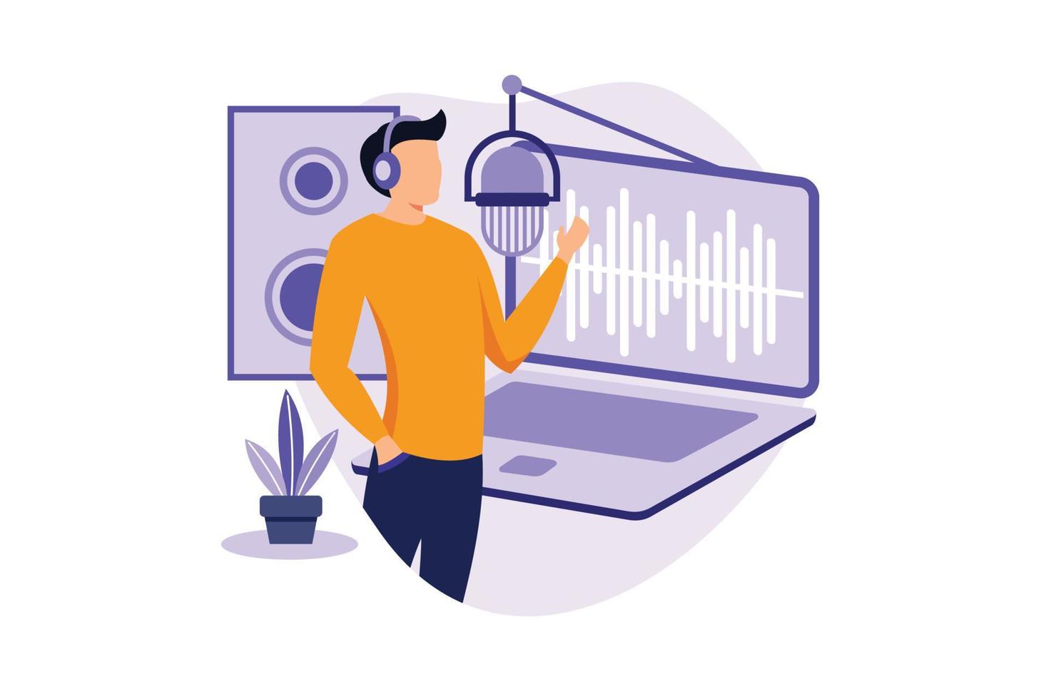 Voice over service illustration exclusive design inspiration vector