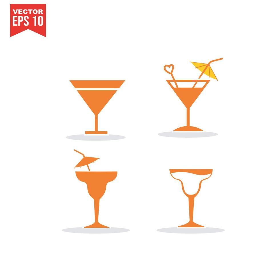 cocktail icon, martini glass vector