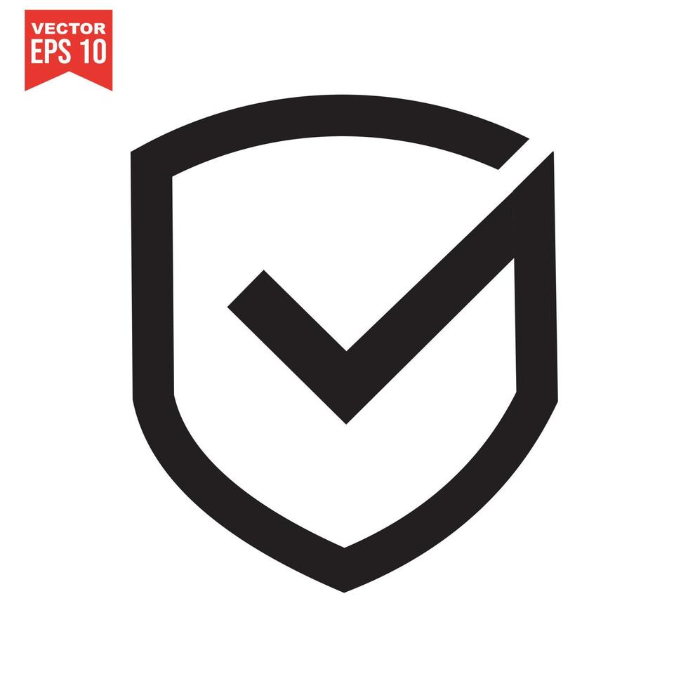 Shield check mark logo icon design template elements vector