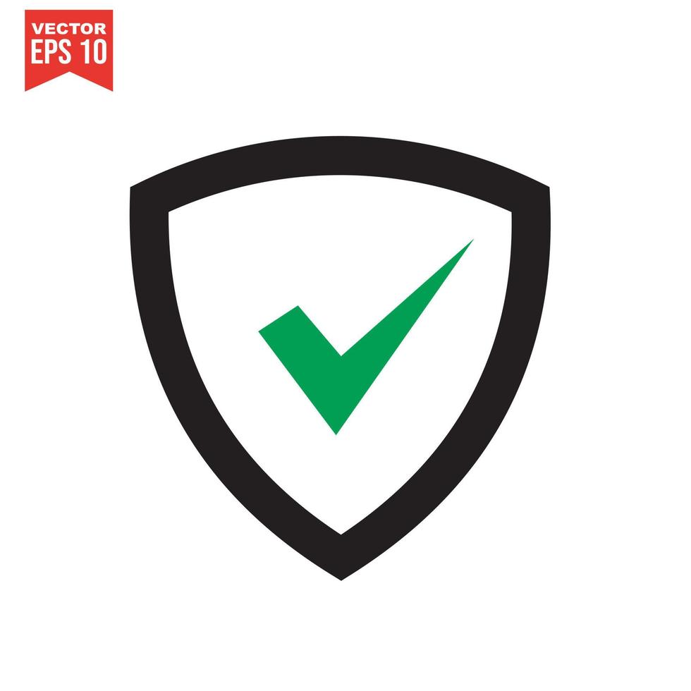 Shield check mark logo icon design template elements vector