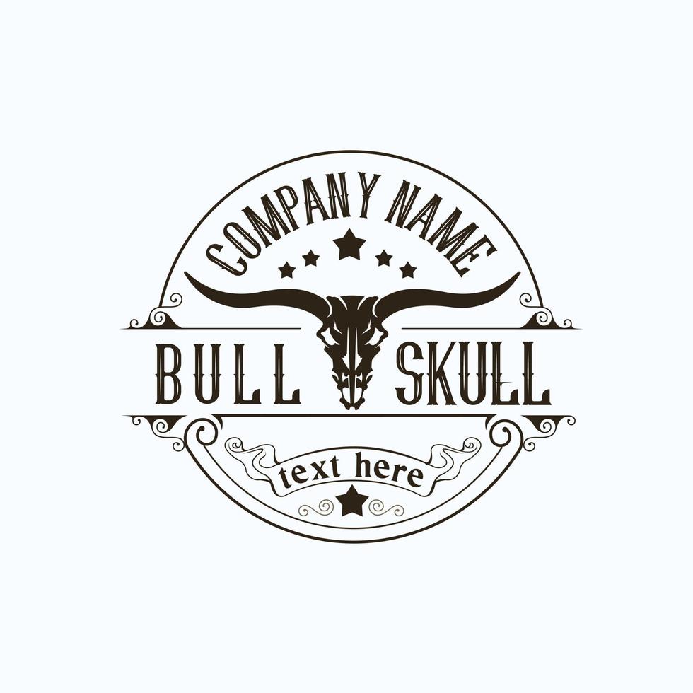 Longhorn skull logo vector