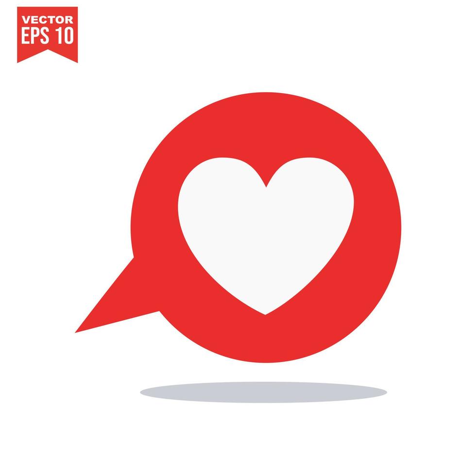 Red heart icon on white background. Love logo heart illustration. vector