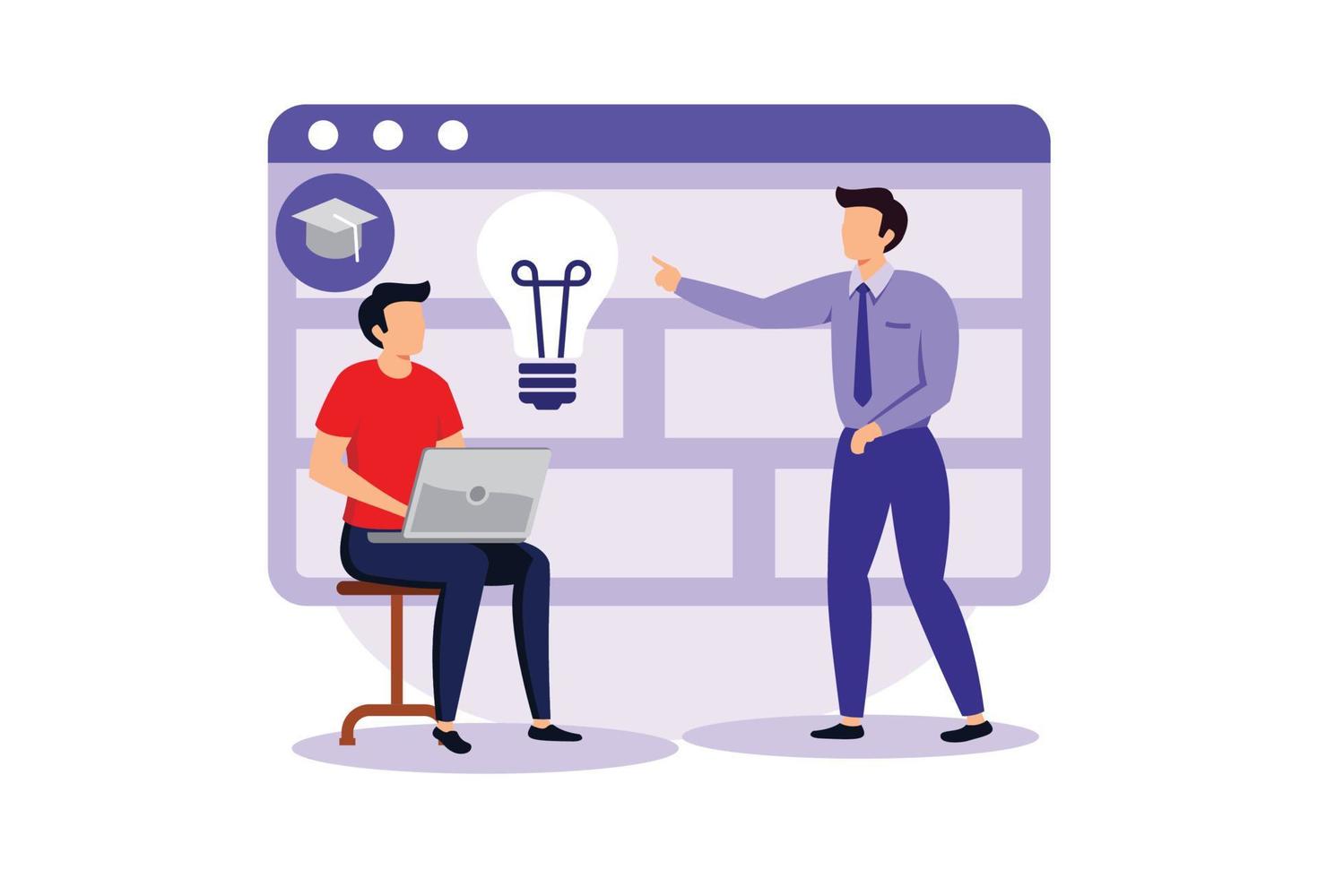 Professional development of teachers illustration exclusive design inspiration vector