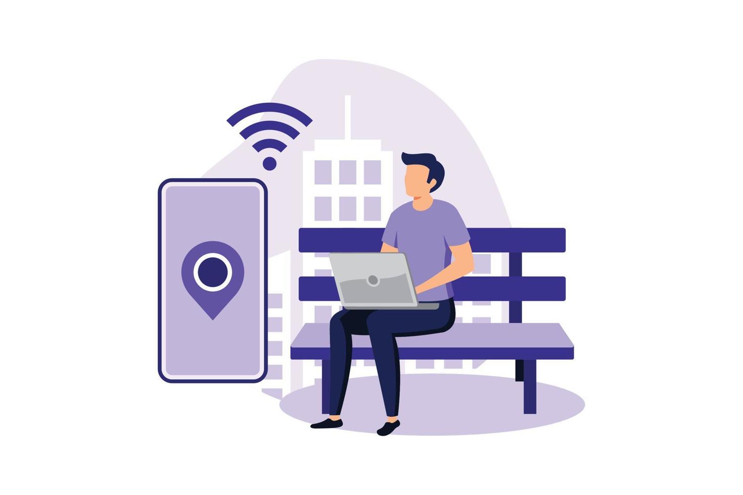 Public Wifi Hotspot illustration exclusive design inspiration vector