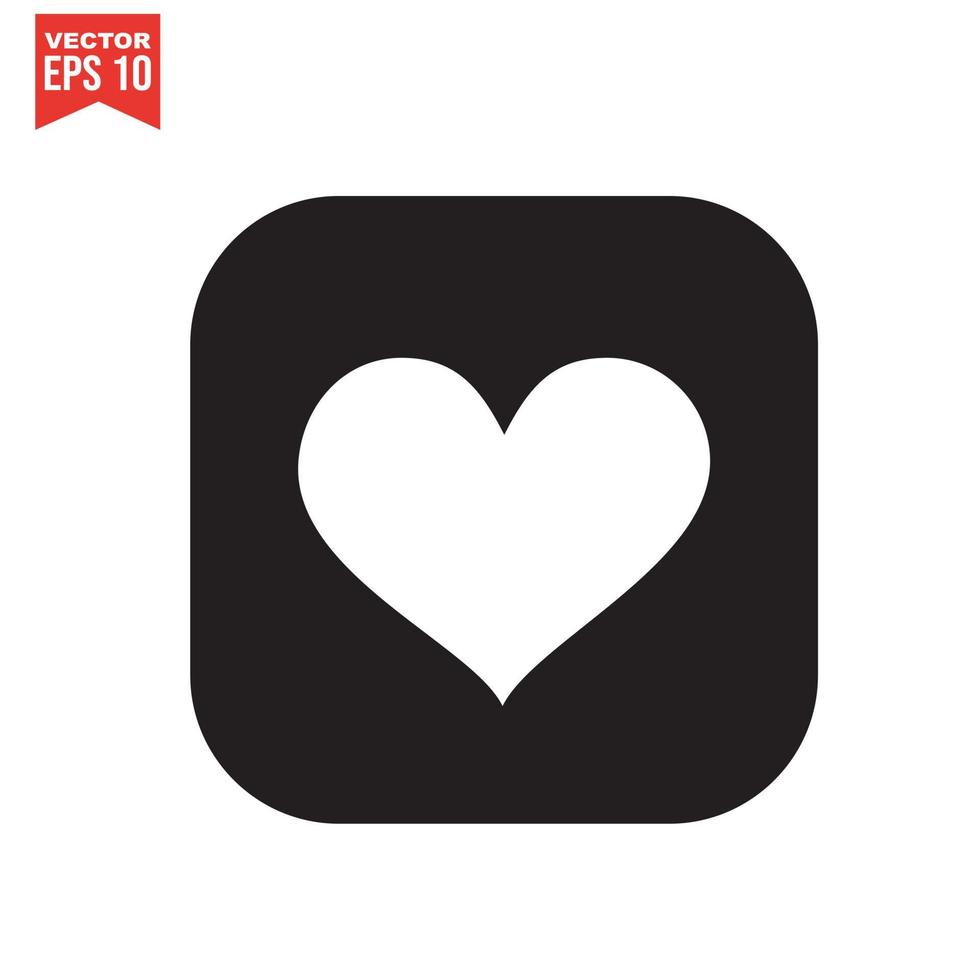 heart Vector icon black and white