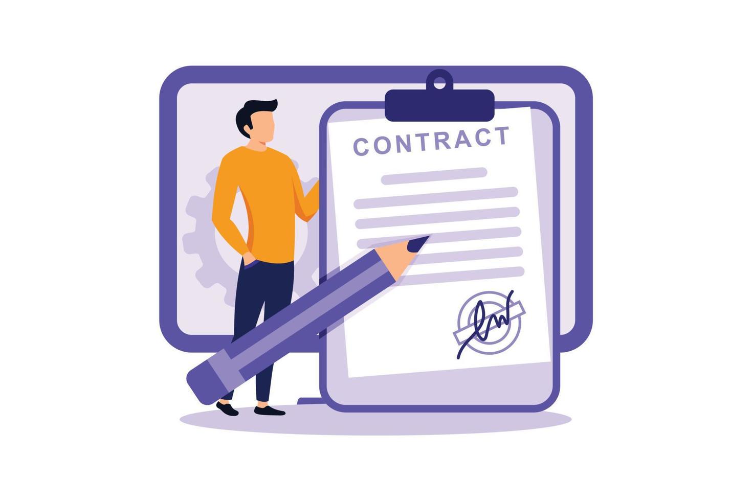 Electronic Contract illustration exclusive design inspiration vector