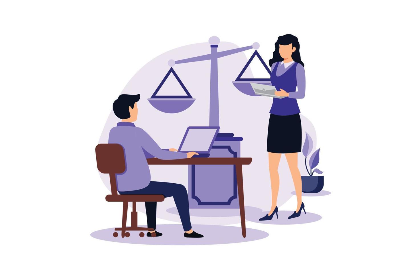 Paralegal services illustration exclusive design inspiration vector