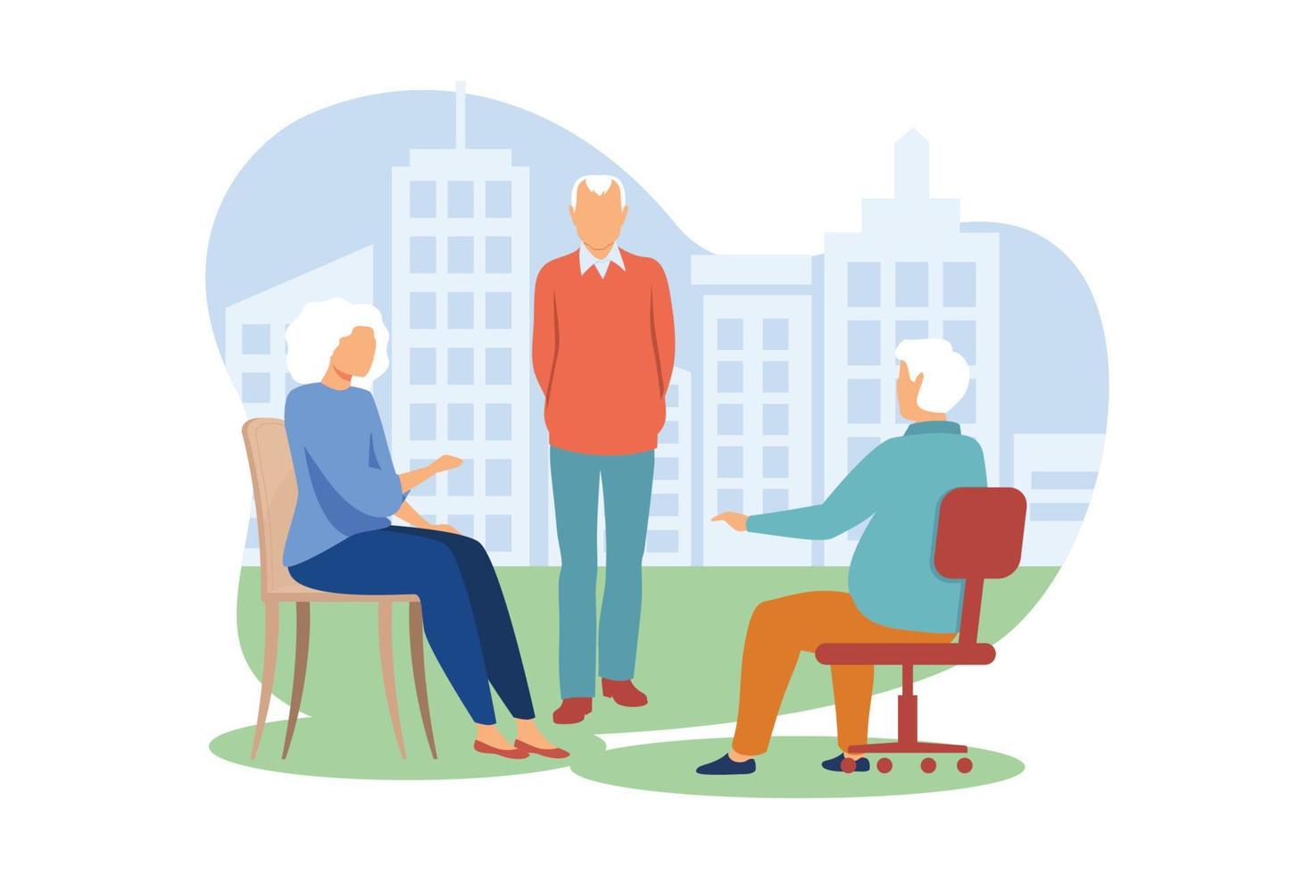 Communities for older people illustration exclusive design inspiration vector