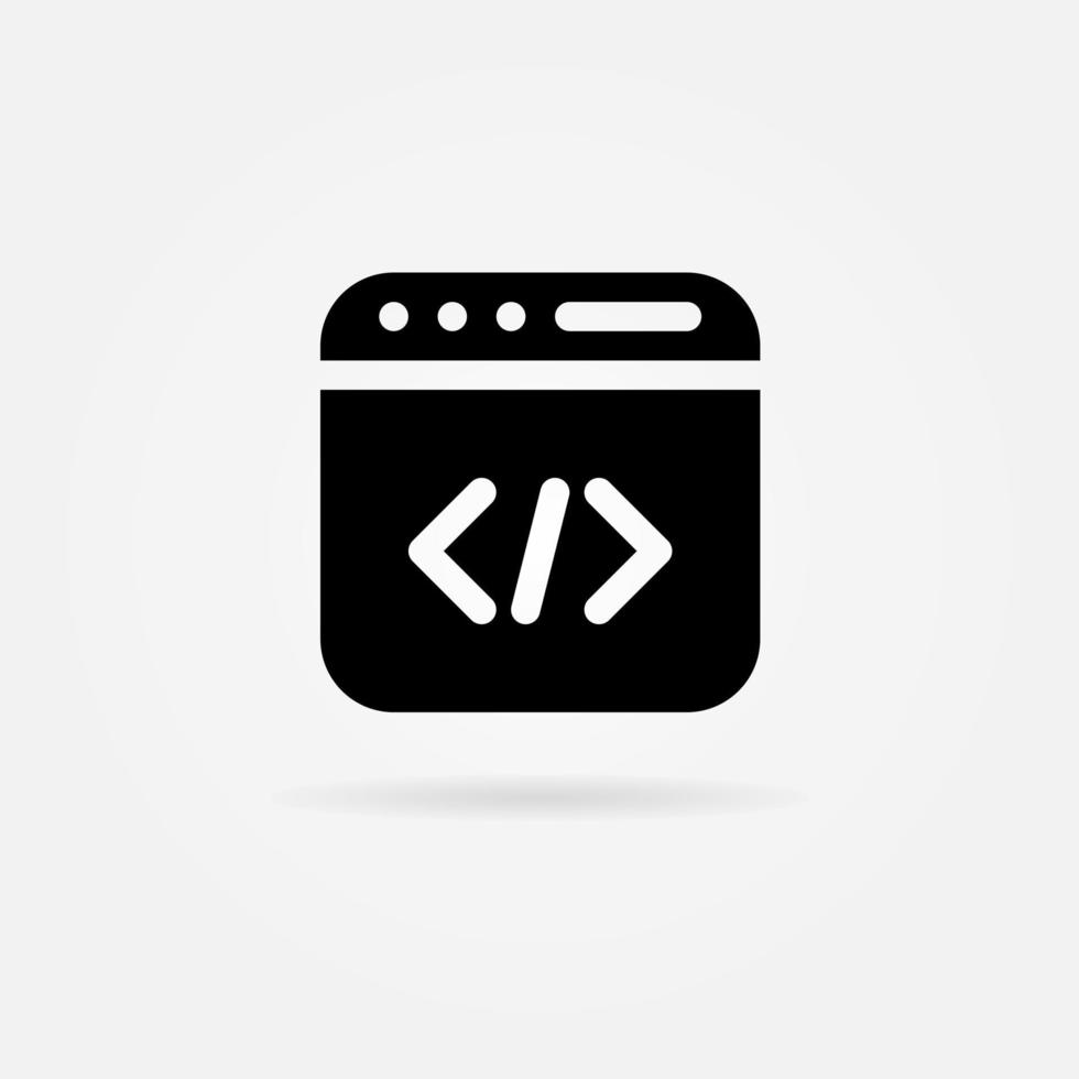 sitio web, desarrollo, icono de programación estilo sólido. elemento de diseño de icono de vector. Fondo de plantilla de icono de vector