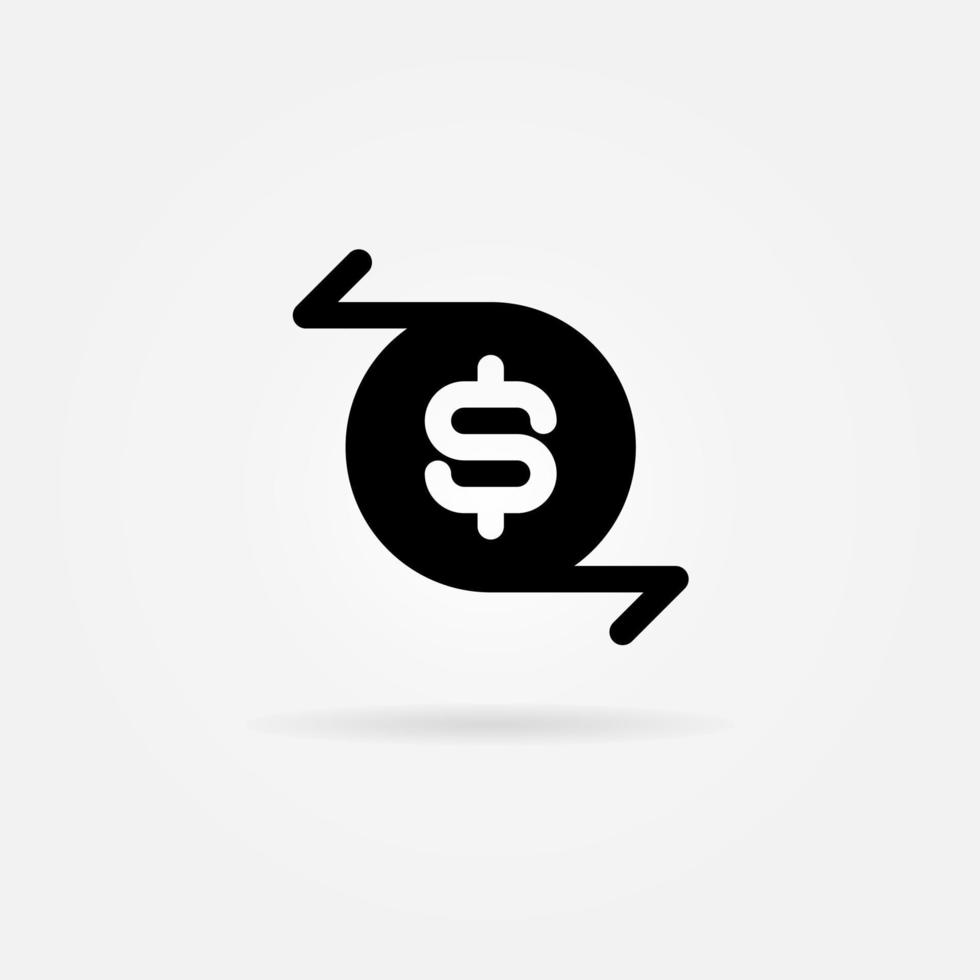 transferencia, transacción, icono de pago estilo sólido. elemento de diseño de icono de vector. Fondo de plantilla de icono de vector