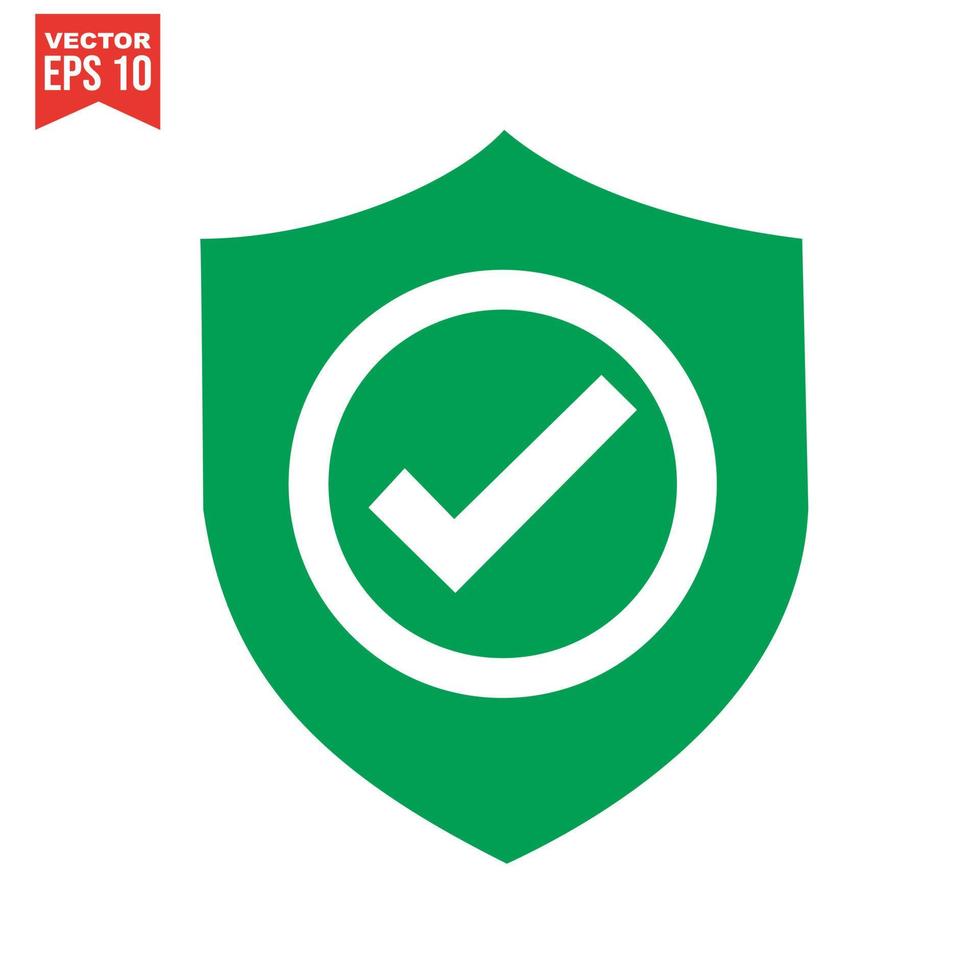 Shield check mark logo icon design template elements vector