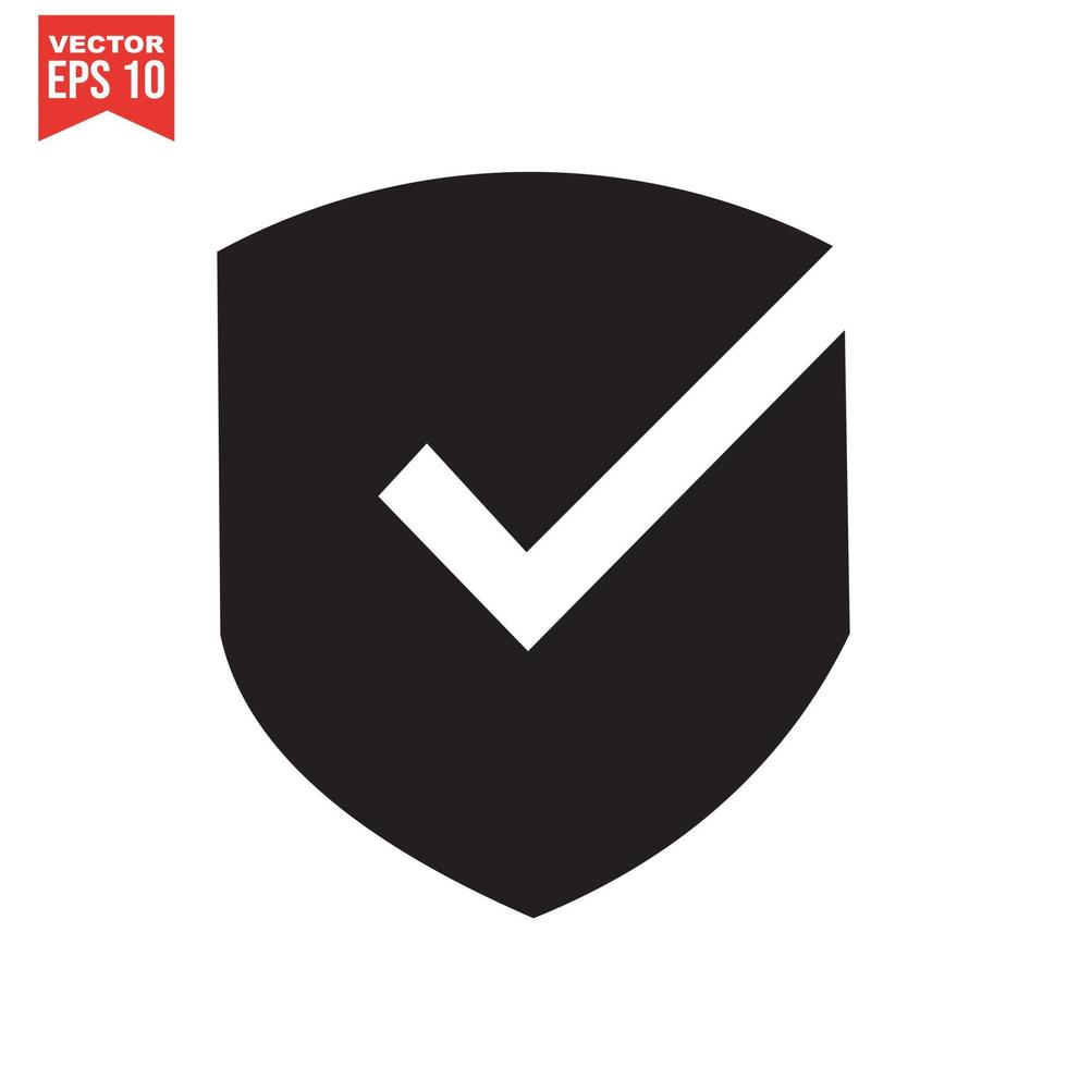 Shield check mark logo icon design template elements vector