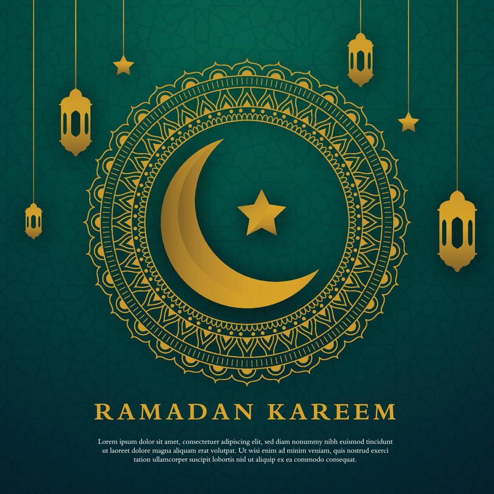 ramadan kareem islamic background design with modern and arabic style use for social media content and banner ads vector