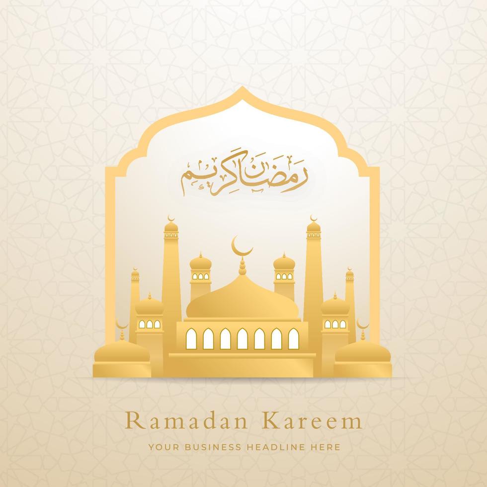 ramadan kareem fondo islámico con uso de estilo moderno y árabe para contenido de anuncios de redes sociales eid mubarak, eid fitr, ramadan mubarak, hajj, umrah, fiesta iftar vector