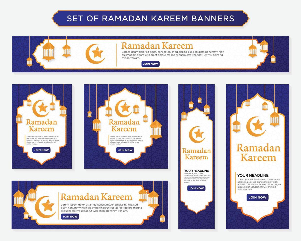 ramadan kareem islamic background design with modern and arabic style use for social media content and banner ads vector