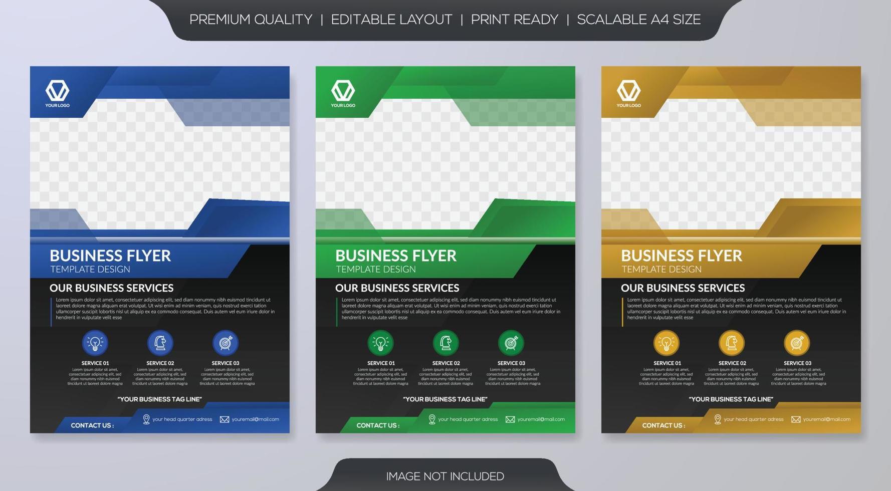 set of business flyer template design with abstract concept and minimalist layout vector