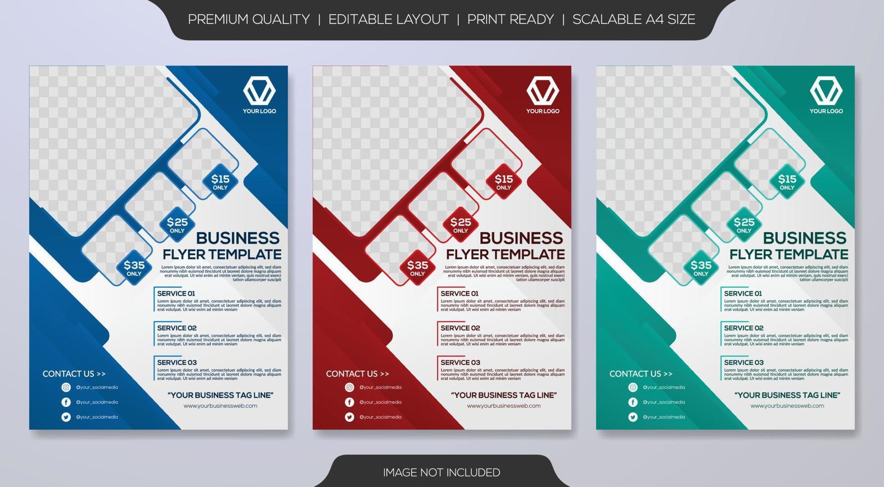 set of business flyer template design with abstract concept and minimalist layout vector