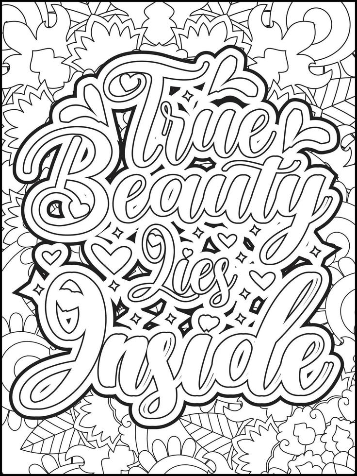 Motivational quotes coloring page. Inspirational quotes coloring page. Affirmative quotes coloring page. Positive quotes. Good vibes. Swear word coloring page. Motivational typography. vector