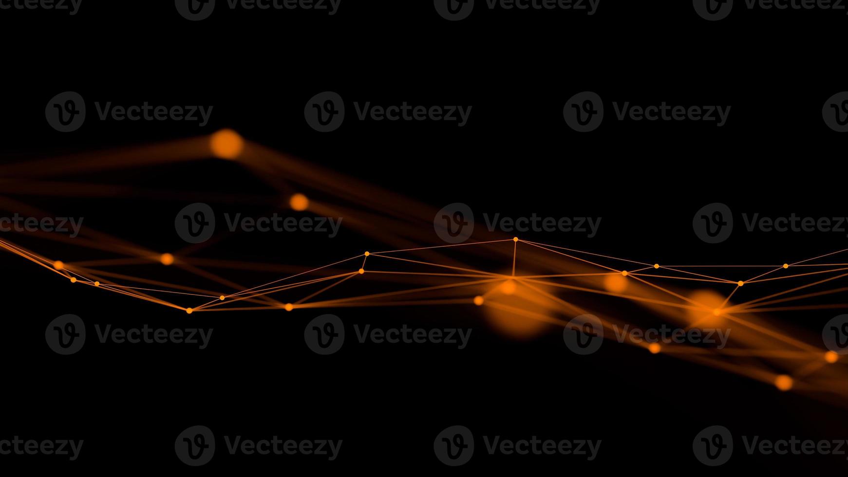 Orange abstract digital technology background with network connection lines.,3d model and illustration. photo
