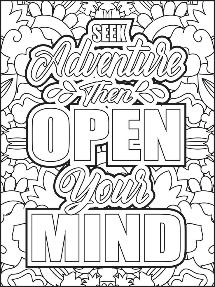 Motivational quotes coloring page. Inspirational quotes coloring page. Affirmative quotes coloring page. Positive quotes. Good vibes. Swear word coloring page. Motivational typography. vector
