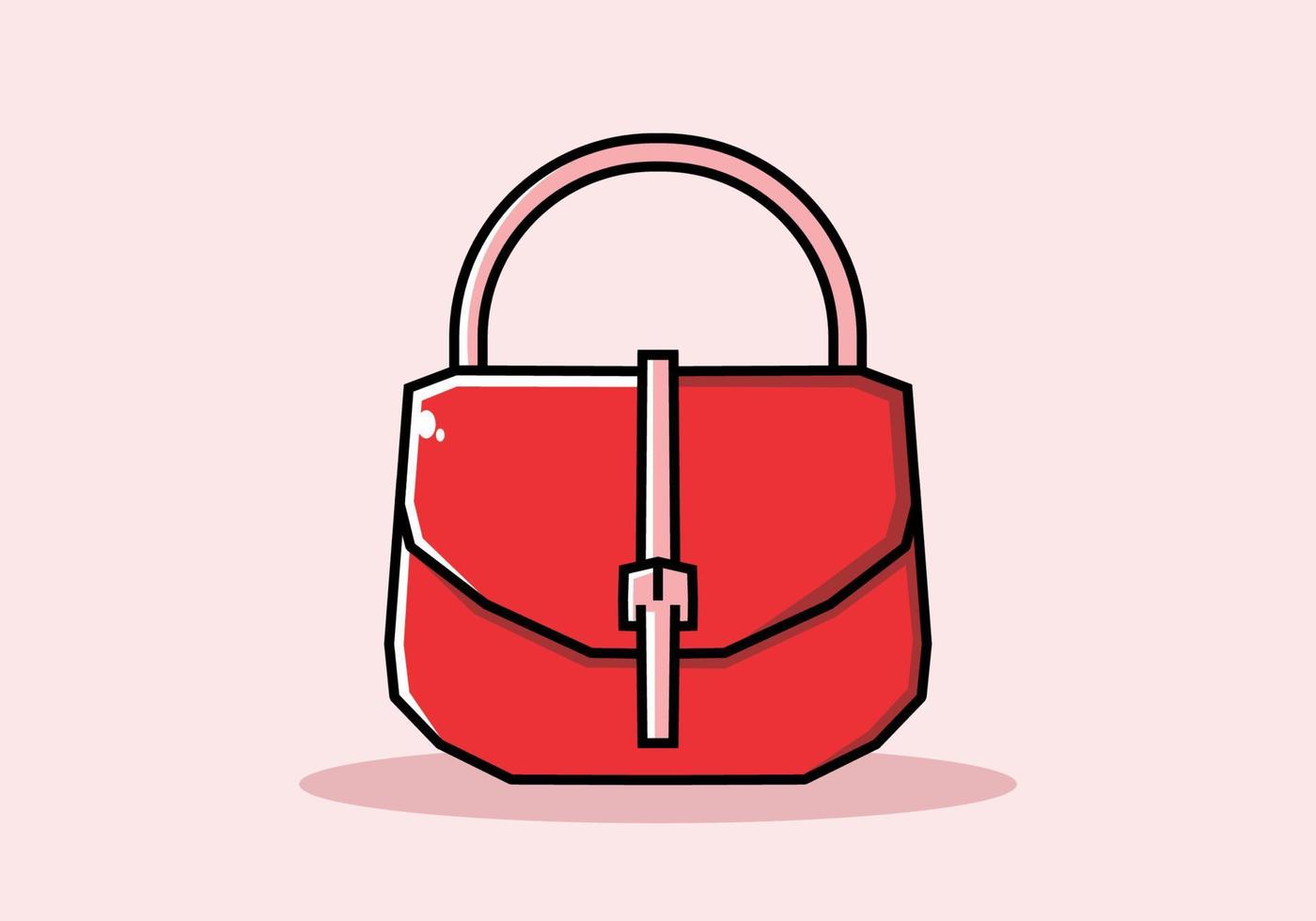 color rojo de la ilustración de bolsa de mujer vector