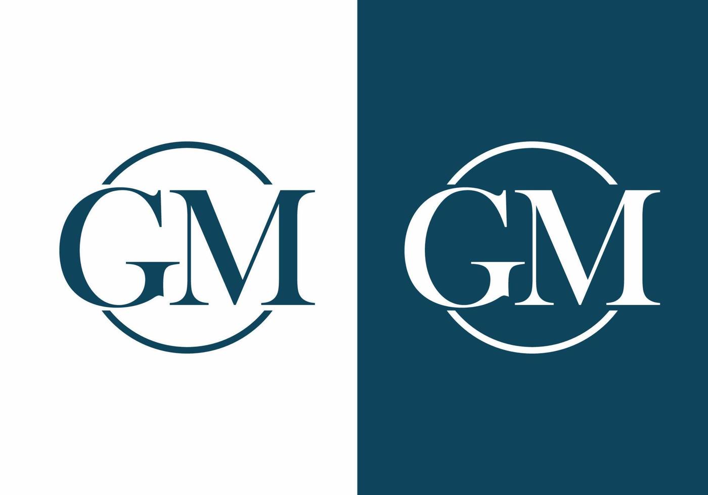 logotipo de letra gm en círculo vector