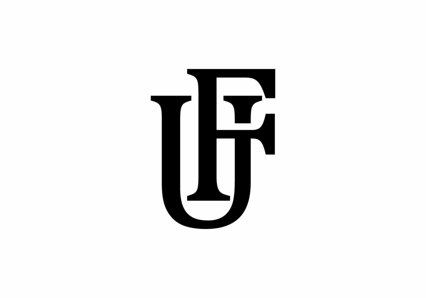 FU or UF initial letter logo vector