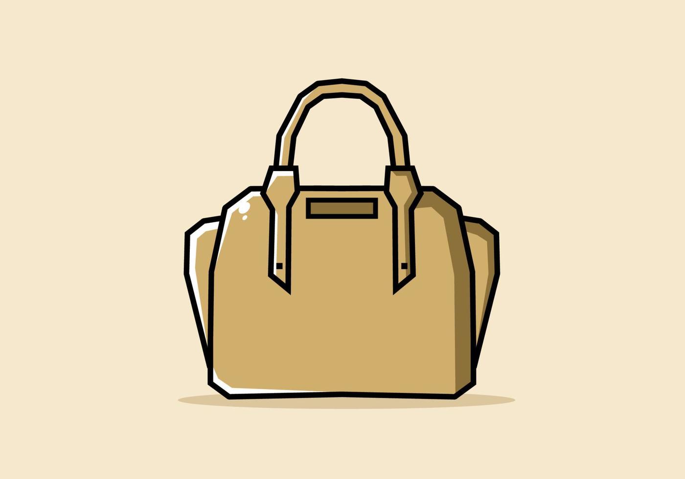 Brown color of woman bag illustration vector