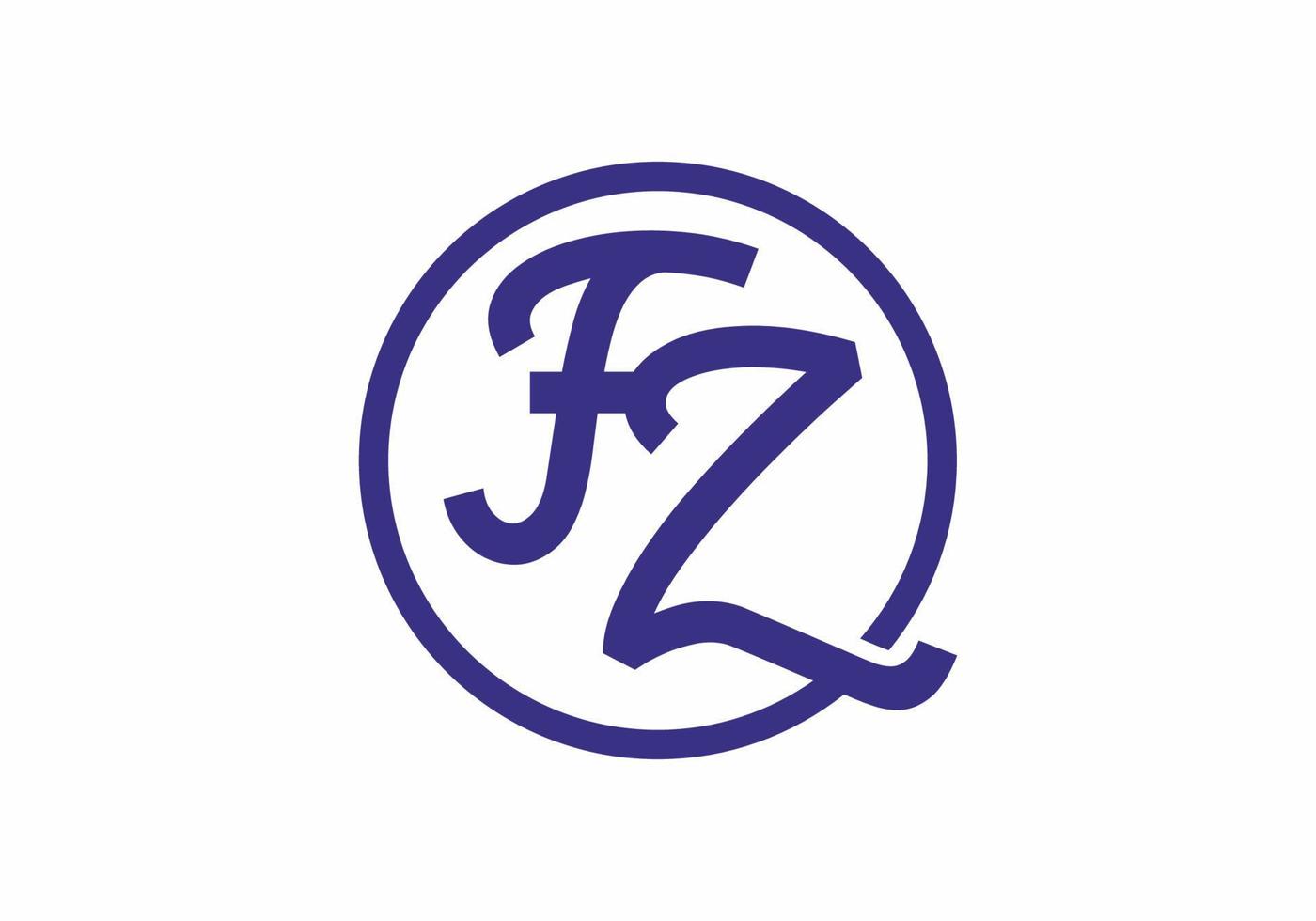 FZ initial letter in circle logo vector