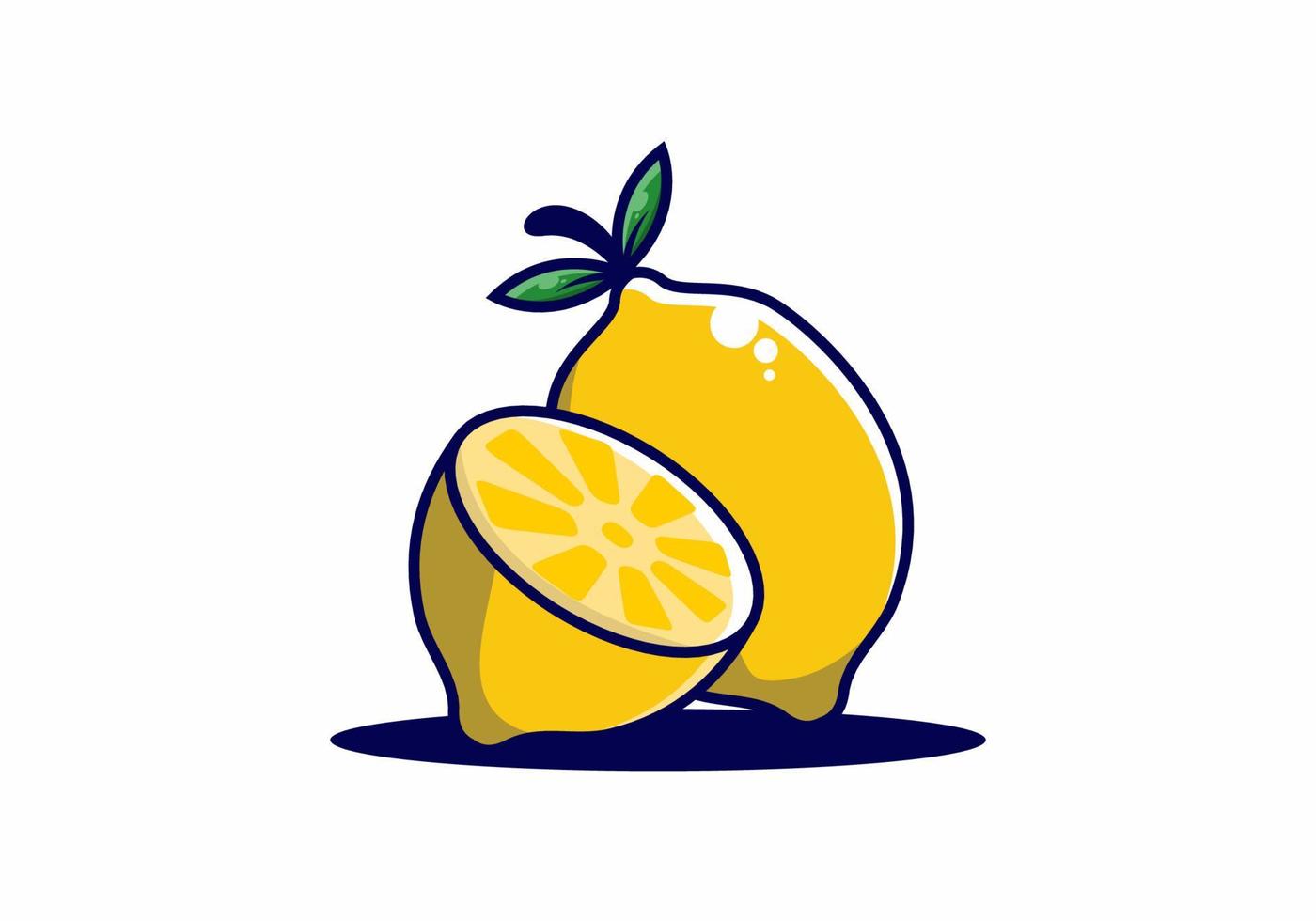 Fresh yellow lemon fruit vector