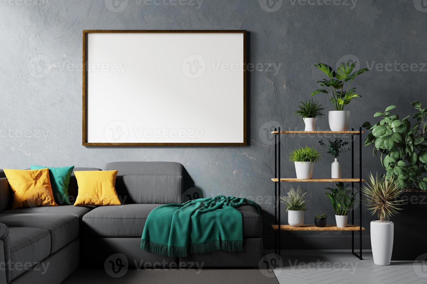 Mockup frame in the modern interior background photo