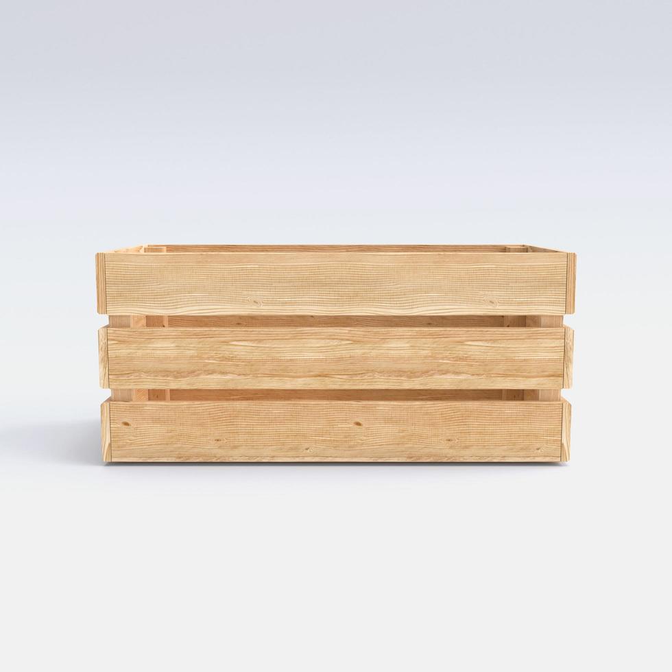 Wooden crate on white background photo
